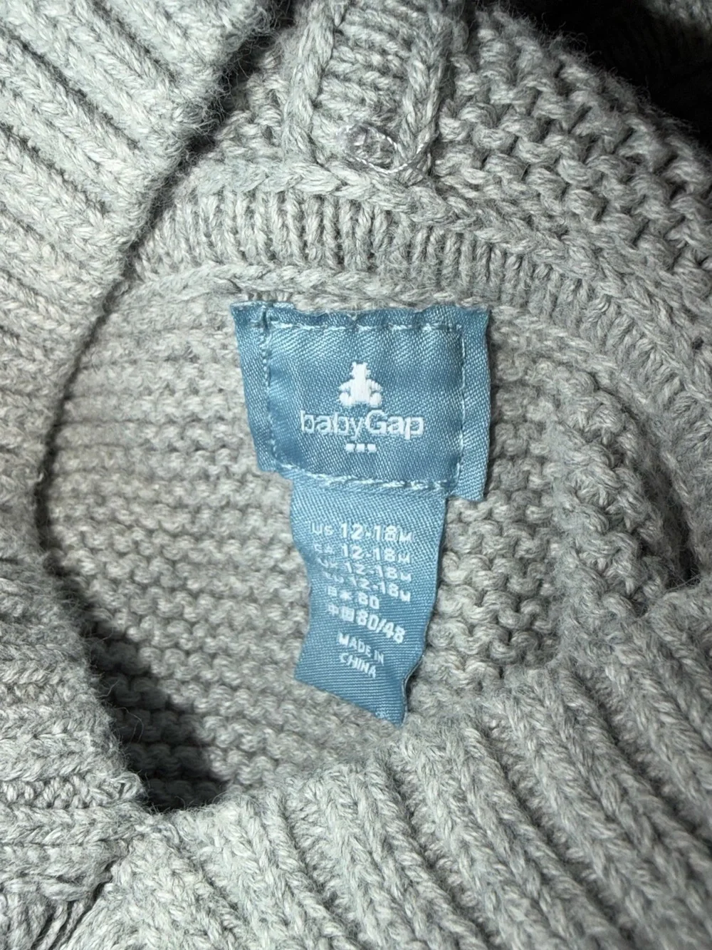 Baby GAP Light Gray Knit Hooded Poncho